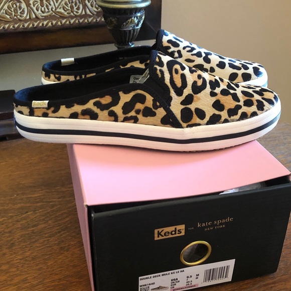 NIB Kate Spade Keds leopard slides- 9.5 - Picture 2 of 6
